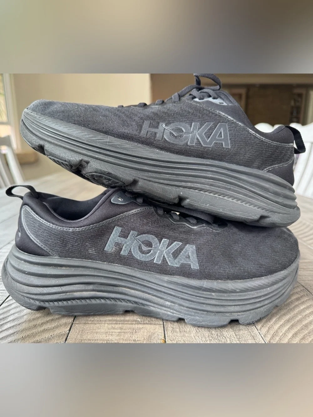 Hoka - HOKA One One Gaviota 5 Black Running Shoe Men’s Size 10 2E (Wide)